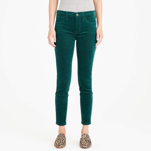 J. Crew Denim - J Crew Women's High Rise Corduroy Stretch Skinny Pants Forest Green Size 28